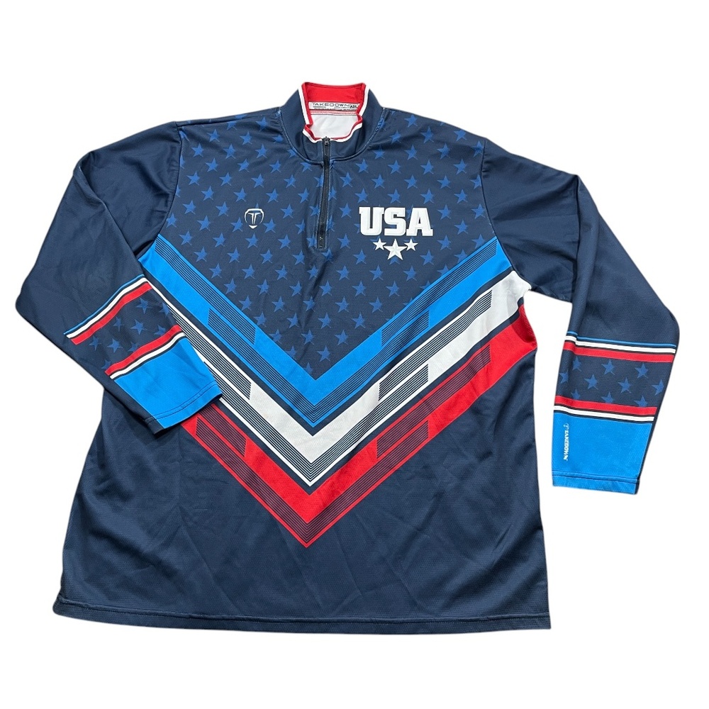 TAKEDOWN 3XL Sportswear Collar‎ Long Sleeve 1/4 Zip 100% Polyester USA